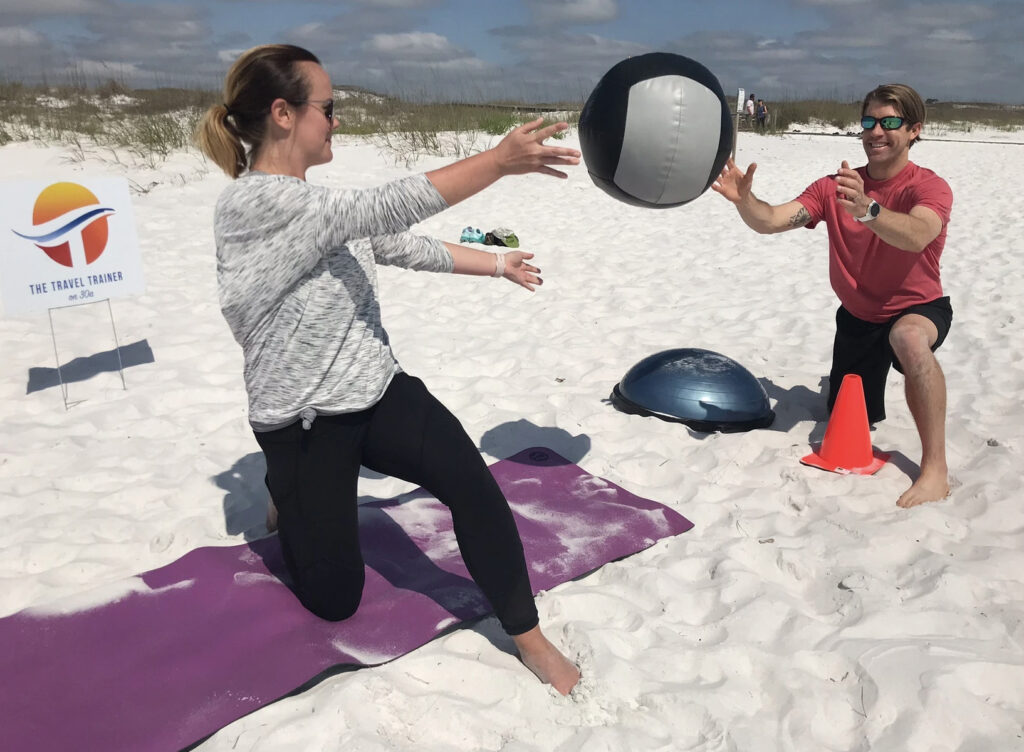 A 30A personal trainer will travel directly to your Oversee Vacation Home, or beach of choice.
